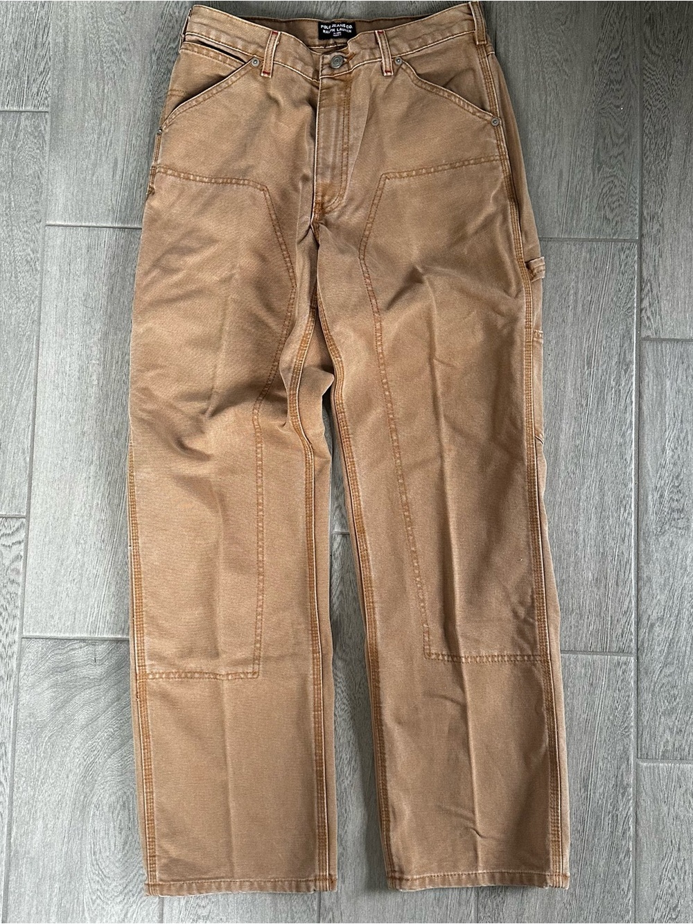 Y2K Vintage Polo Ralph Lauren Rare Carpenter Boarding Double Knee Jeans Size 31
